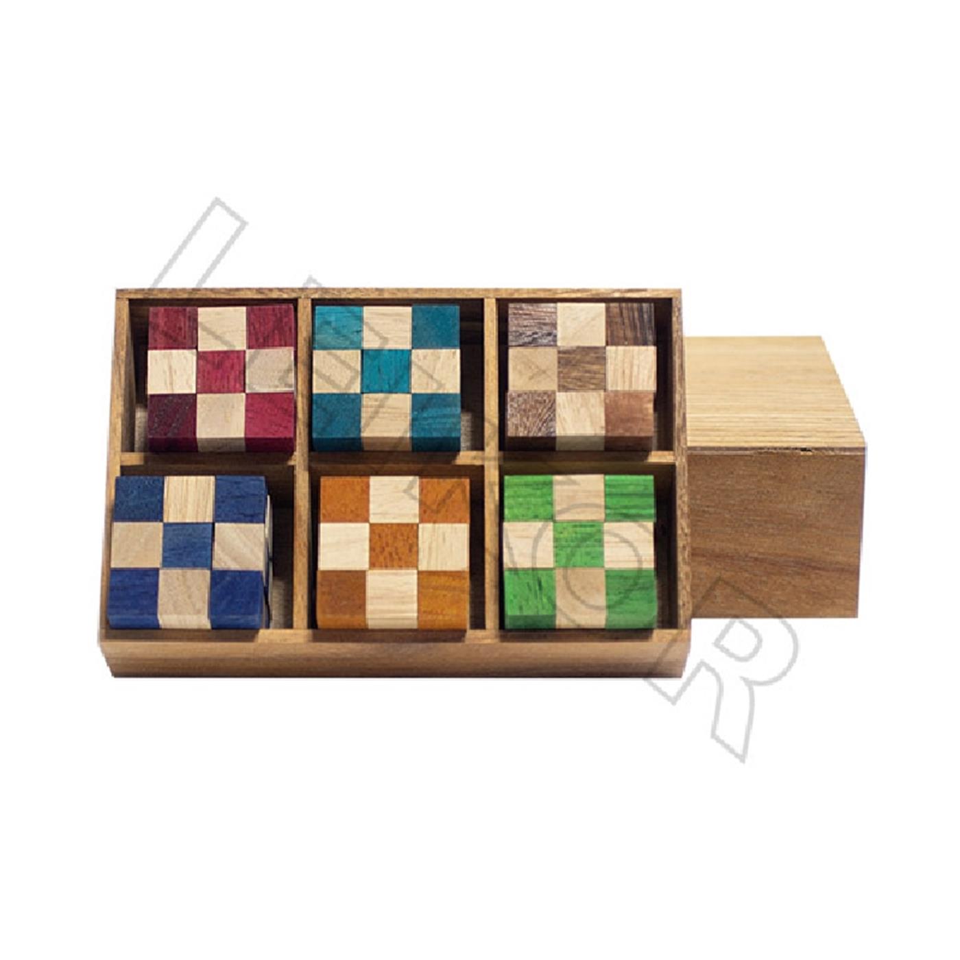 Puzzle-Würfel 6er Set