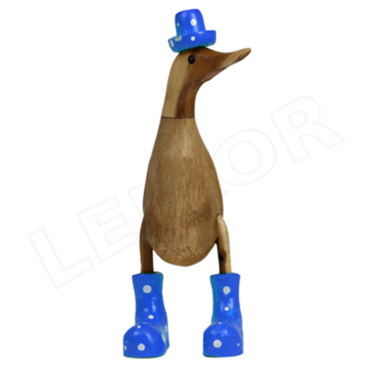 Ente mit  bunten Stiefeln 25 cm blau