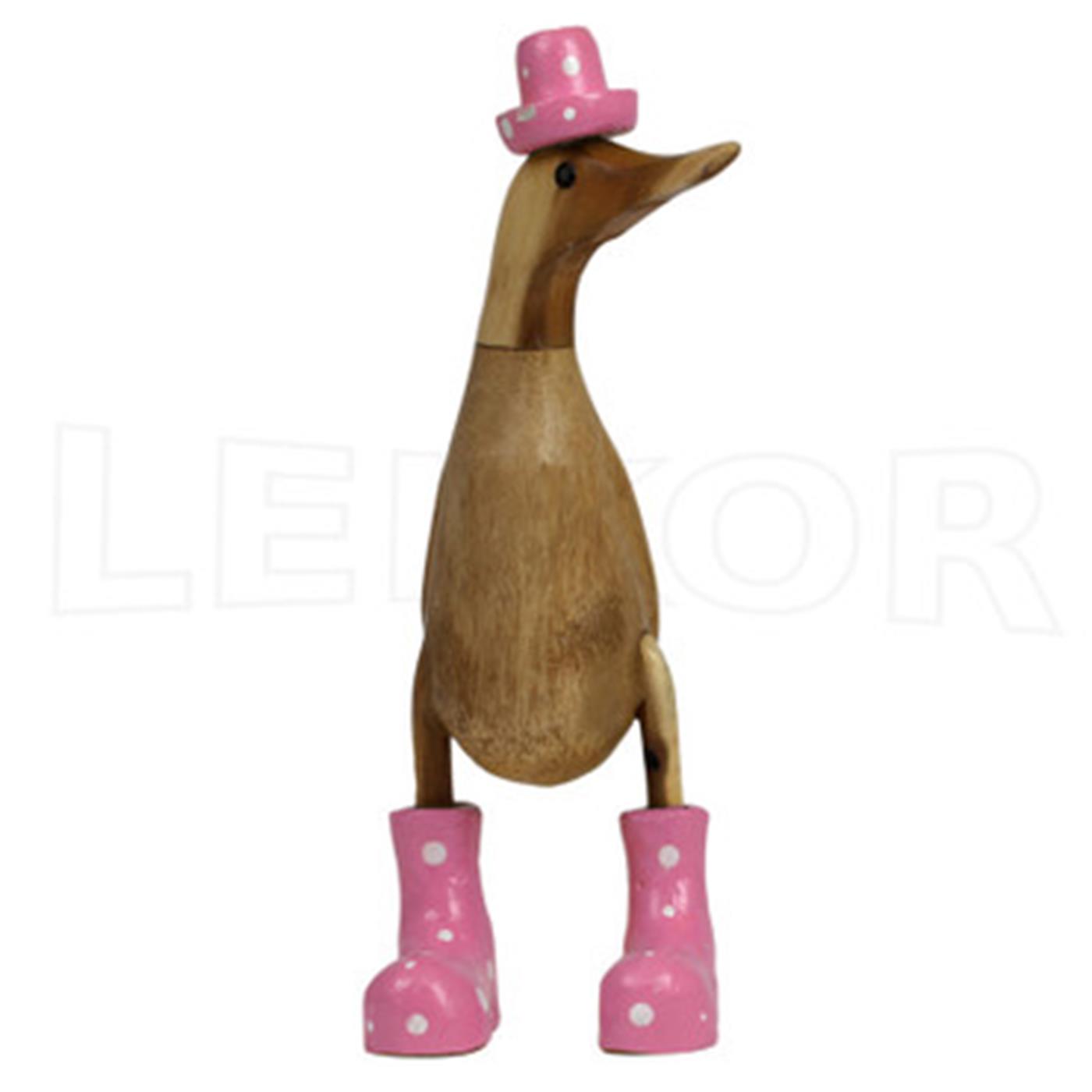 Ente mit  bunten Stiefeln 25 cm pink