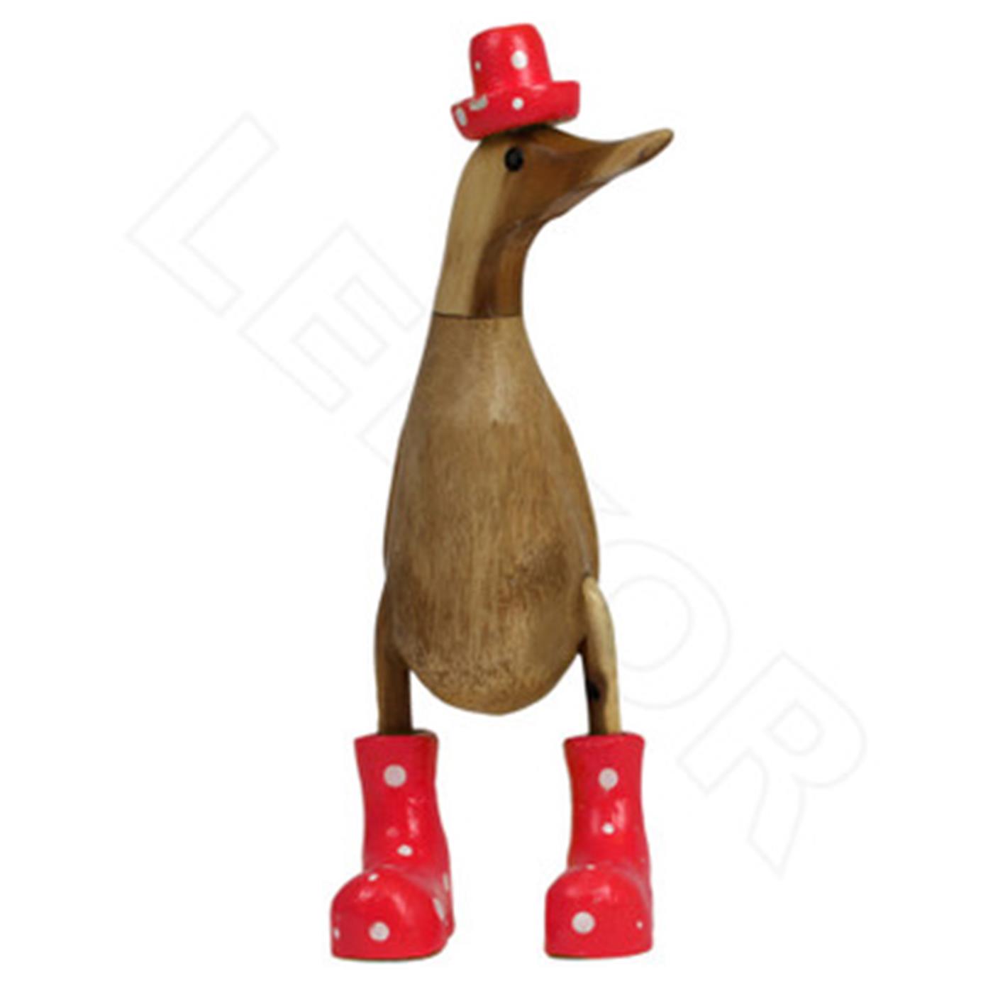 Ente mit  bunten Stiefeln 25 cm rot